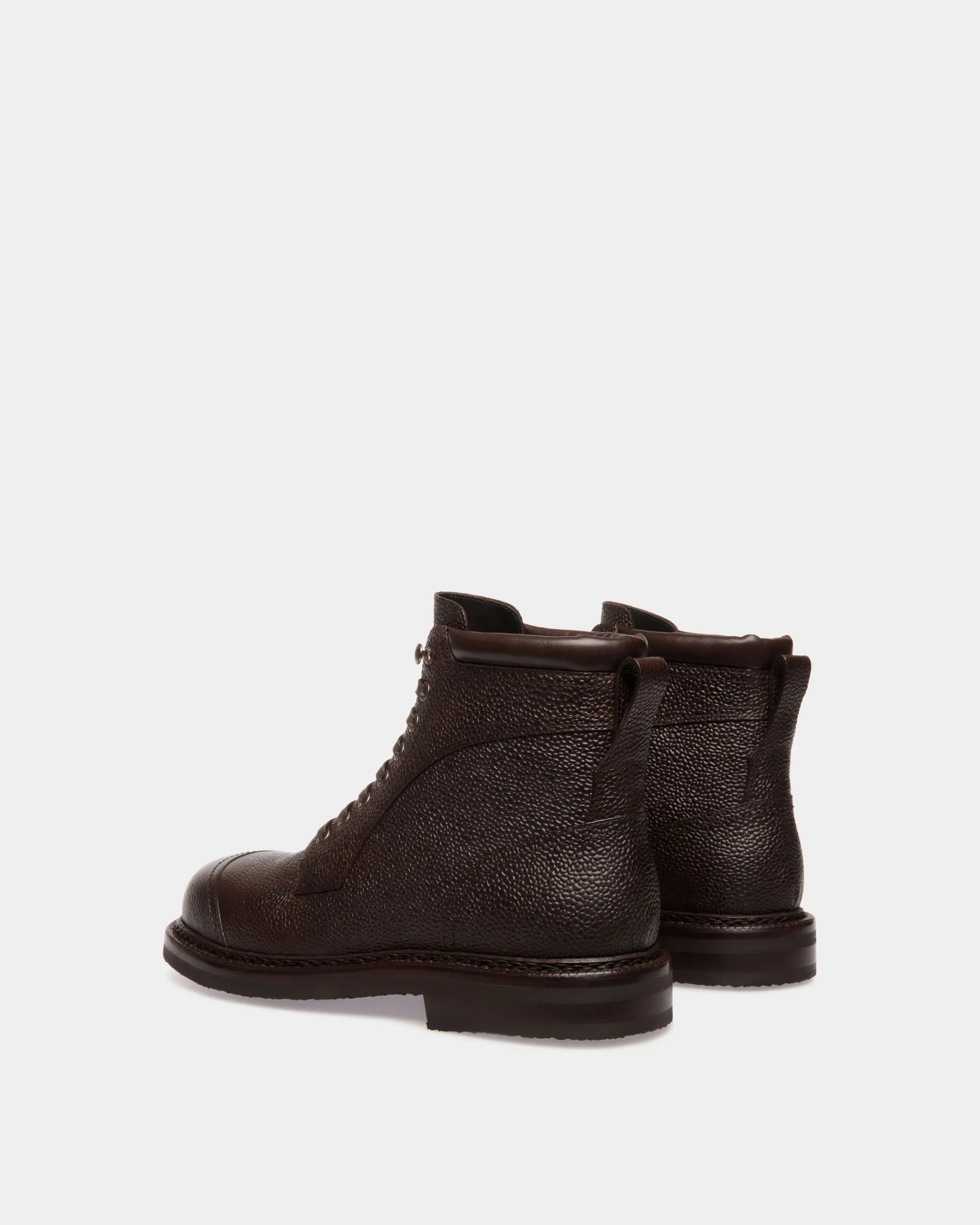 Norwelt Bootie In Ebano Grained Leather 