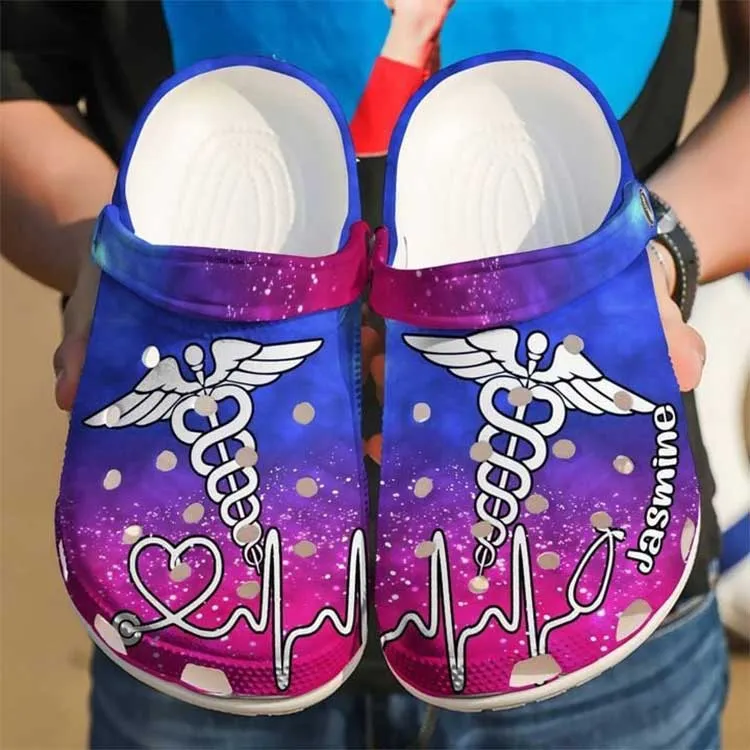 Nurse Personalized Symbol Crocs Clog Shoes Custom Name Nurse Crocs – 90sfootwear