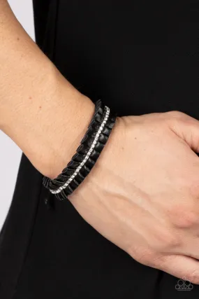 Paparazzi Bracelet ~ Pretty, Pretty PLEATS - Black