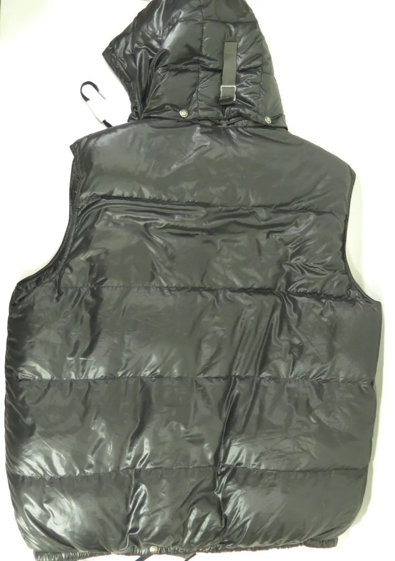 Polo Ralph Lauren Down Puffy Vest 3XL Tall New Wet Look Detachable Hood