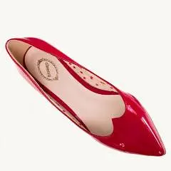 Red Patent Kitten Heel Pumps