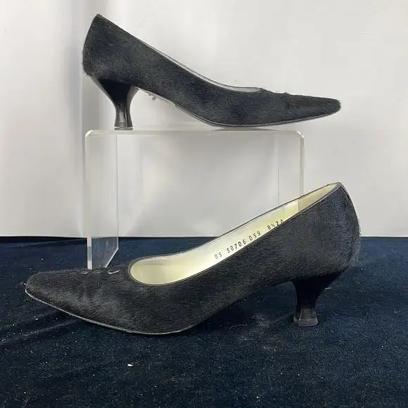 Salvatore Ferragamo Black Pony Low Heel Low Heel Pumps