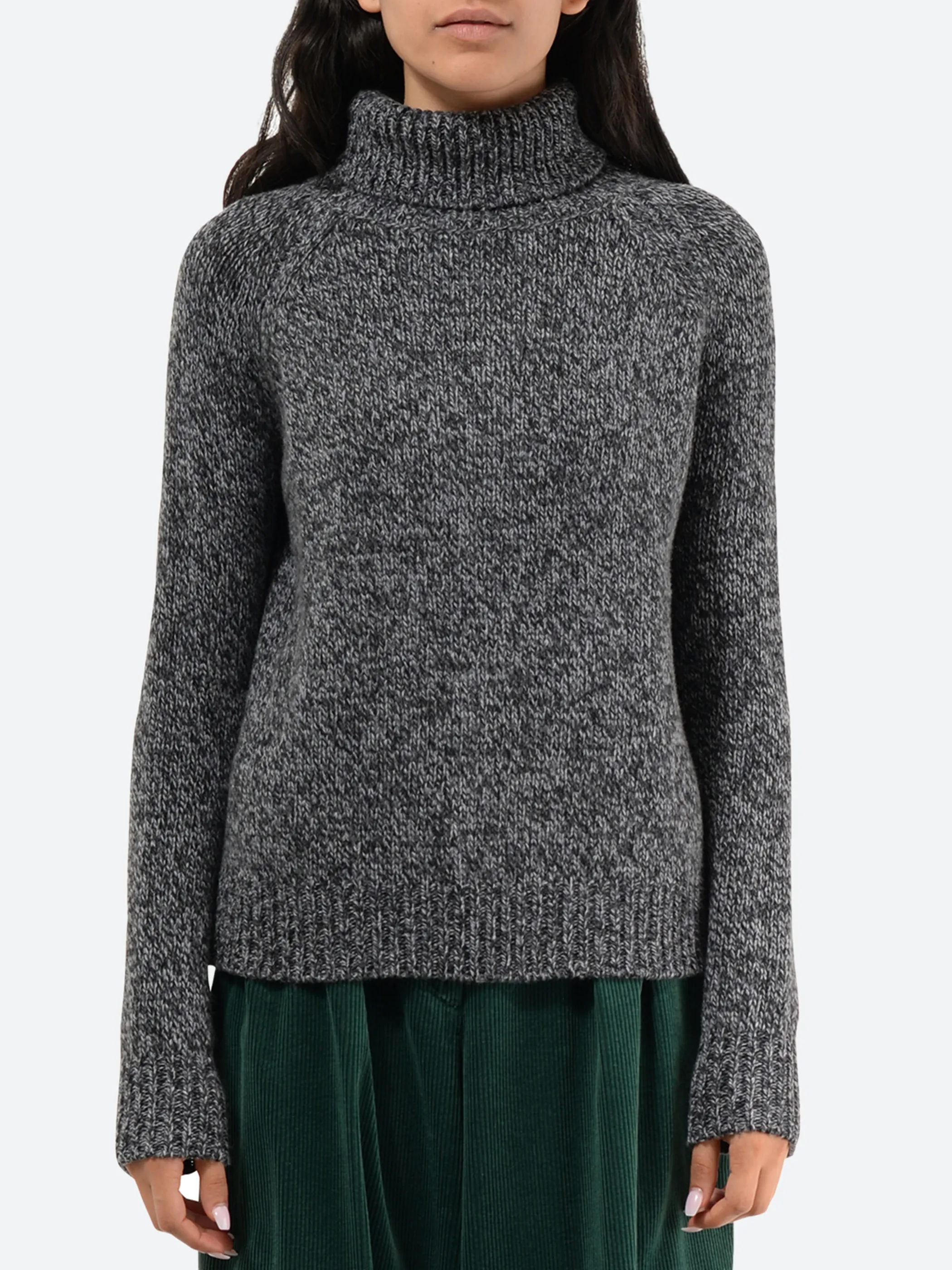 Shetland Wool Mouliné Turtleneck