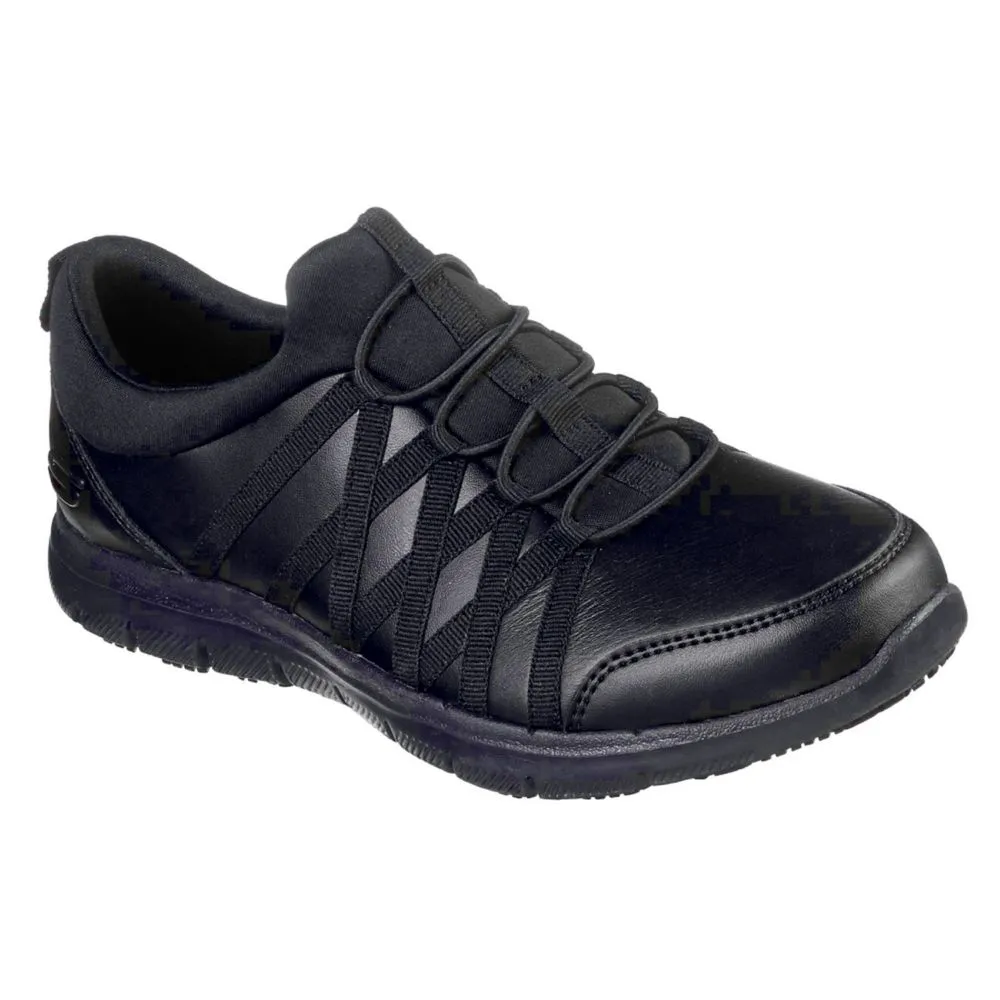 Skechers Ghenter Dagsby Metal Free Womens Slip-On Non Safety Shoes Black Size 6 - Screwfix