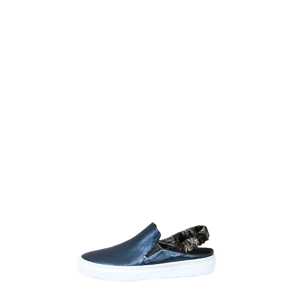 Slip On Chanel Cervo Metal Blue