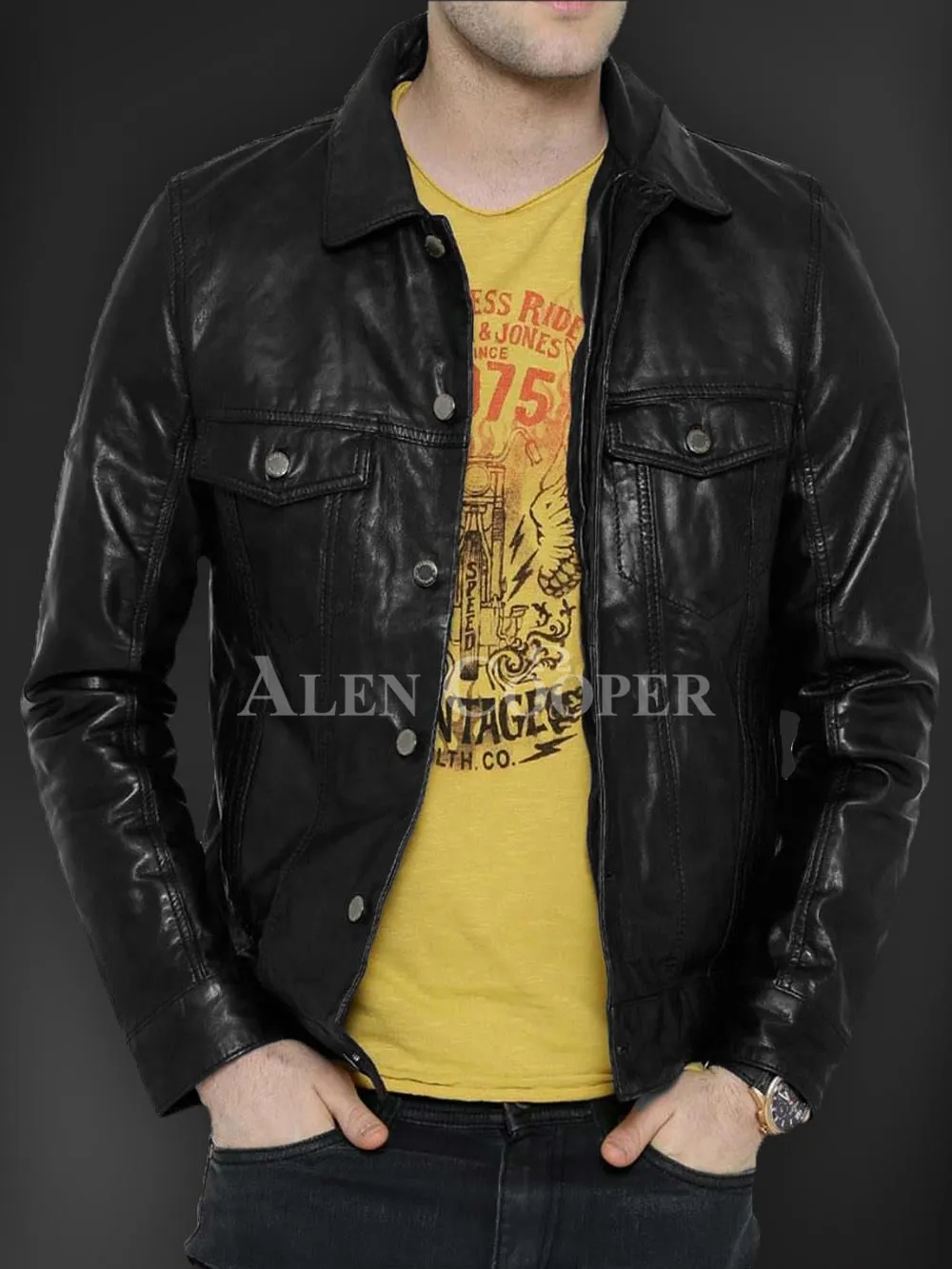 Soft yet sturdy reasonable leather jacket for men