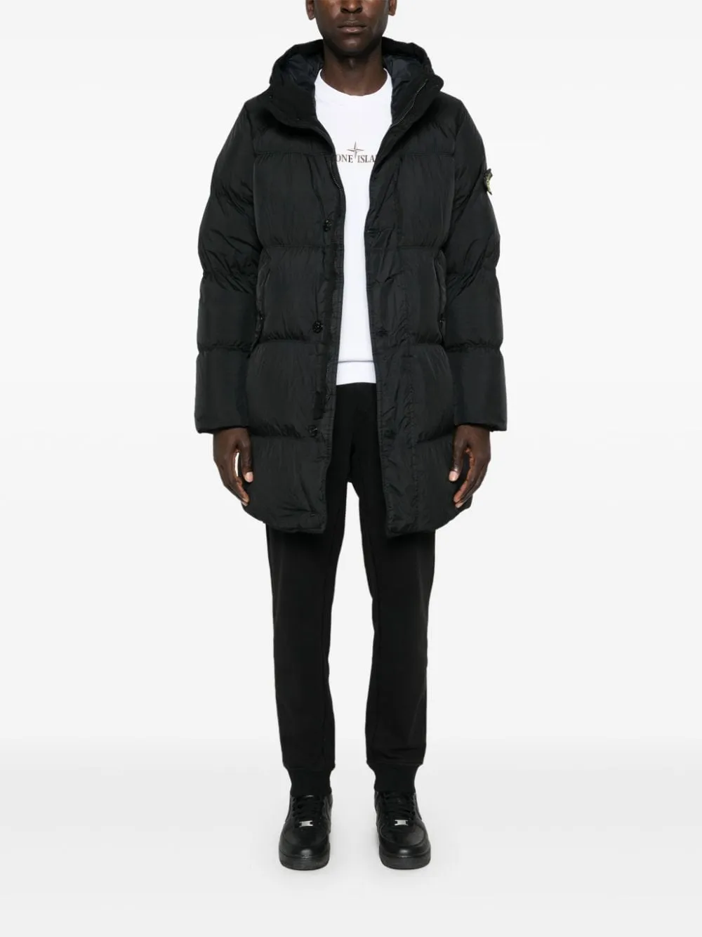 STONE ISLAND Eco-Conscious Padded Parka with Detachable Hood