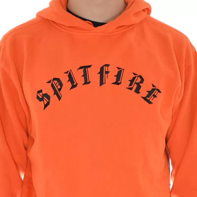 Sweat Hood Spitfire Old E Embroidered - Orange