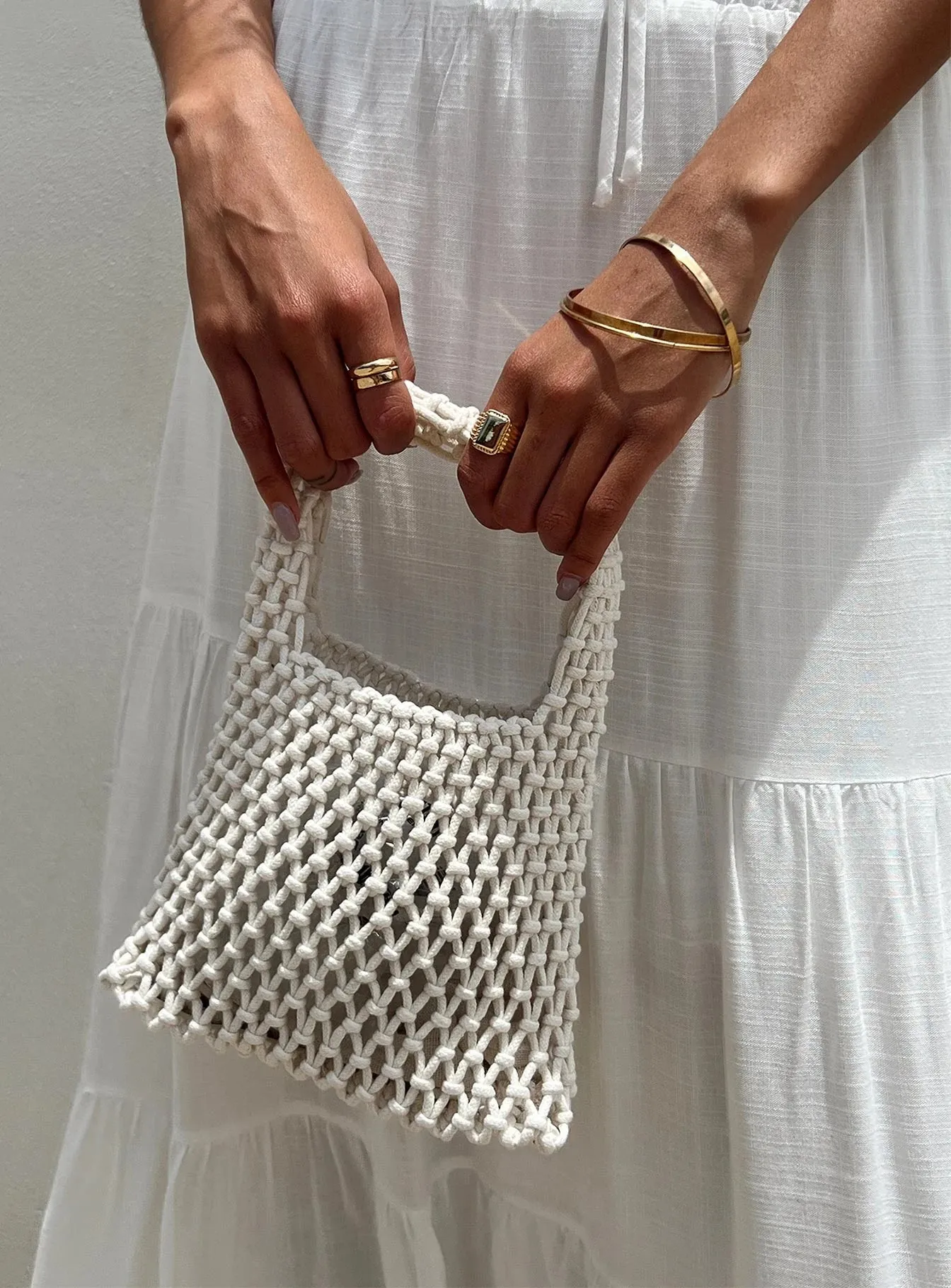 Tahlee Crochet Bag White