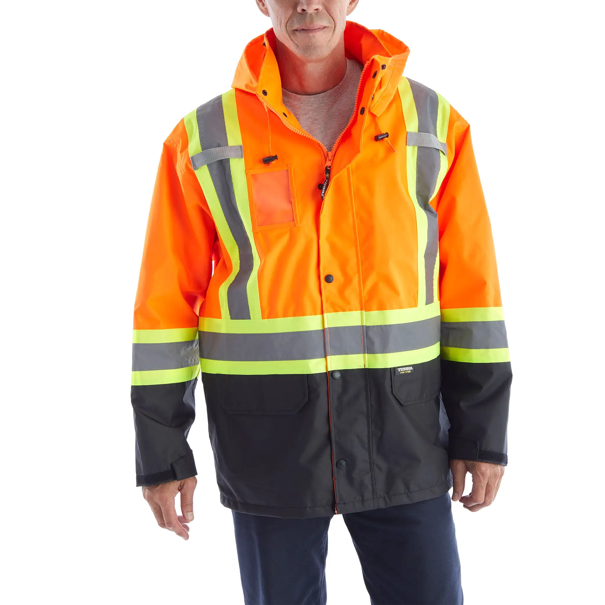 Terra Hi-Vis Rain Work Jacket 116520JOR - Orange