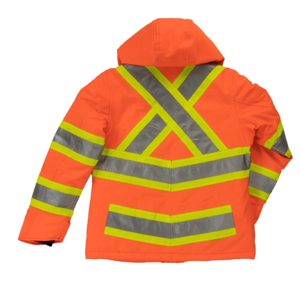 Tough Duck Women's Hi Vis Insulated Flex Safety Work Jacket SJ41 - ORANGE