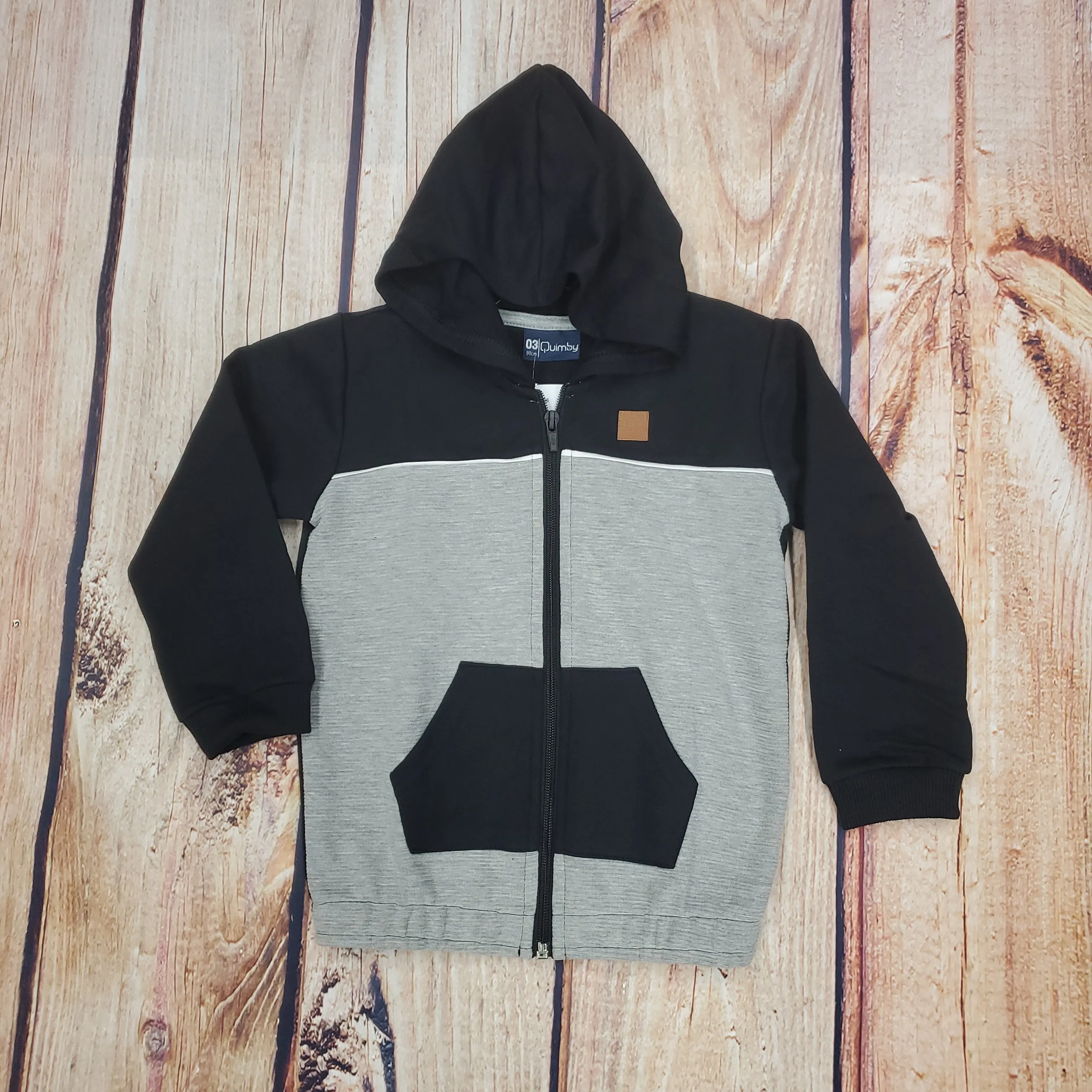 UP BABY BLACK GRAY HOOD SWEATSHIRT