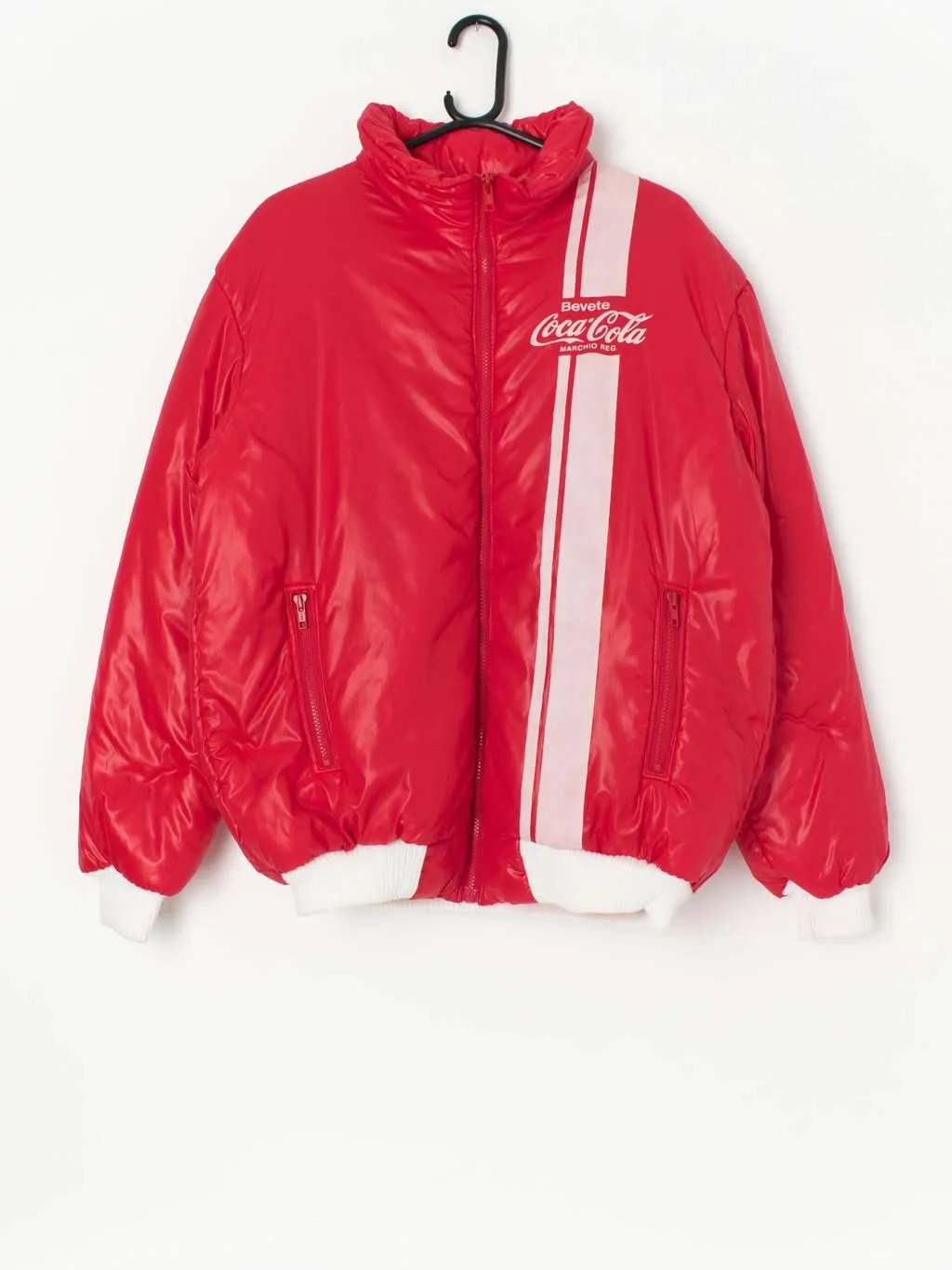 Vintage rare Coca Cola puffer jacket in cherry red – Large