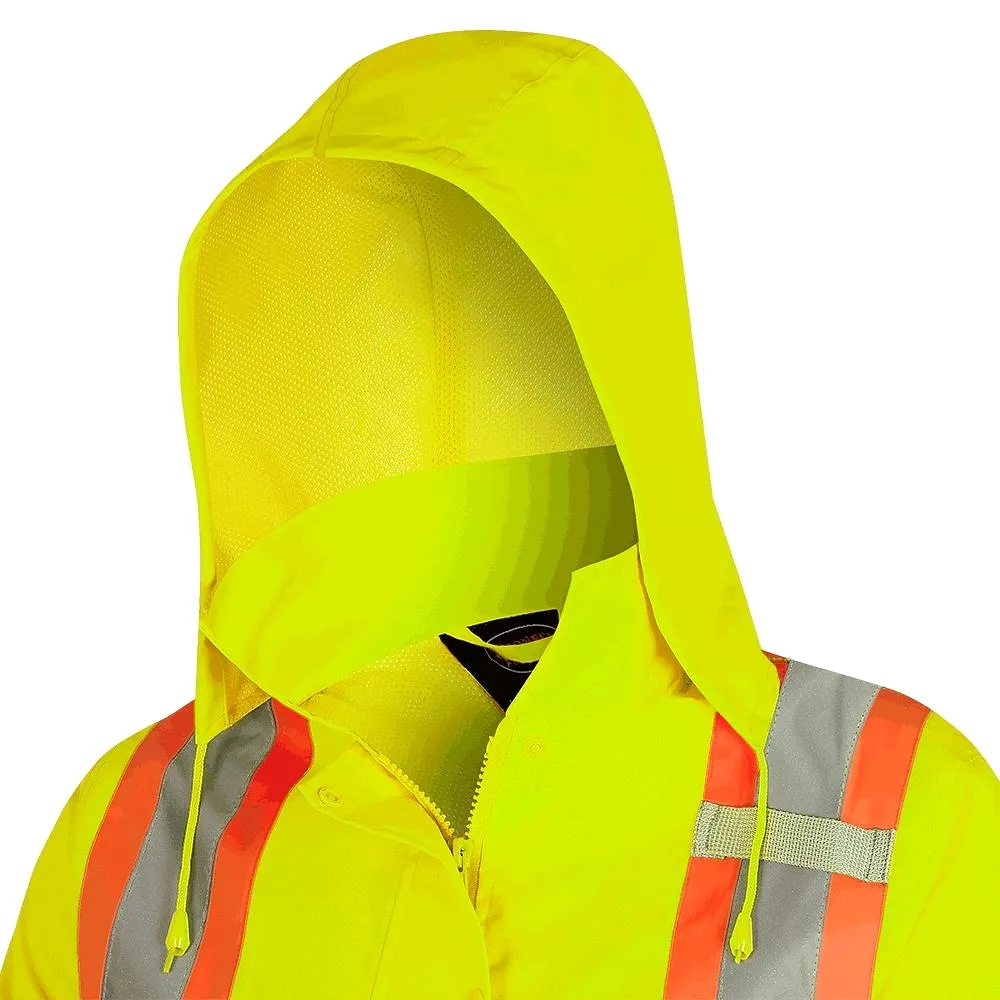 Women's Pioneer High-Visibility Waterproof Rain Work Jacket - Yellow