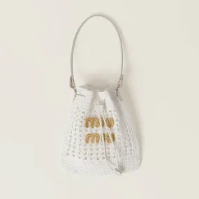 WOVEN FABRIC MINI-BAG - WHITE/ BEIGE